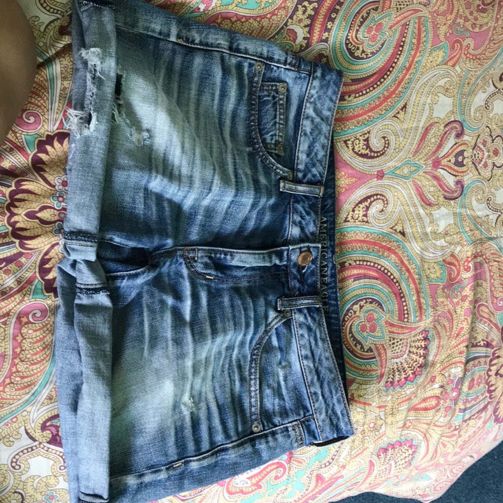 american eagle midi jean shorts